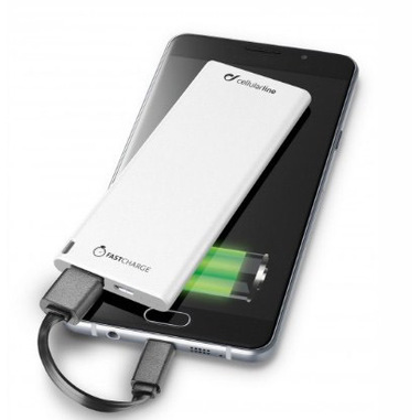 Cellularline FreePower Slim 3000 - Universale Caricabatterie portatile ultrasottile Bianco