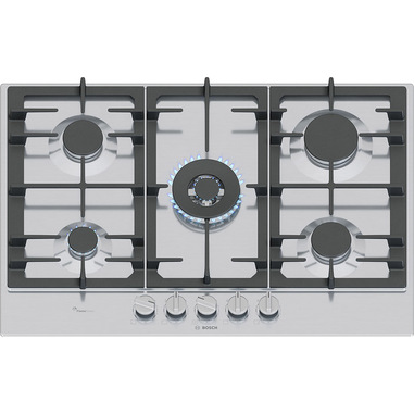 Bosch Serie 6 PCQ7A5I90 , Piano cottura a gas, 75 cm, Acciaio inox