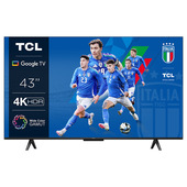 tcl p75 serie p7 smart tv nanotecnologia wcg 4k 43" 43p755, dolby - atmos, google tv