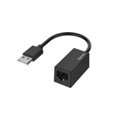 Hama Adattatore USB 2.0 M / 8p8c F (RJ 45), Fast Ethernet LAN 10/100, nero