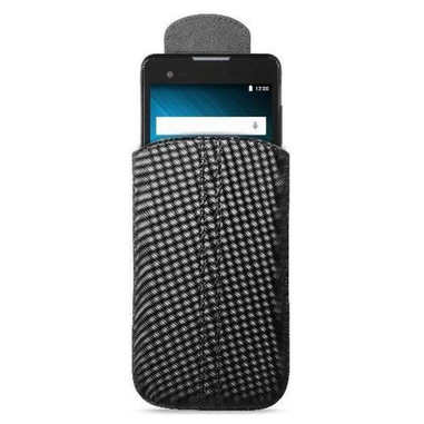Cellularline Slide & Pull - per smartphone fino a 6,3" Custodia a fondina con chiusura in vera pelle Nero