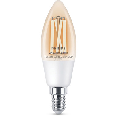 Philips LED Lampadina Smart Filament Dimmerabile Luce Bianca da Calda a Fredda Attacco E14 40W Candela