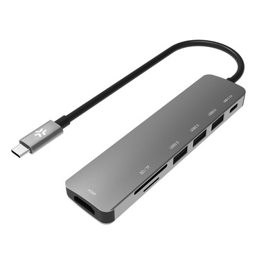 Celly PROHUB7IN1 Cablato USB 3.2 Gen 1 (3.1 Gen 1) Type-C Grigio