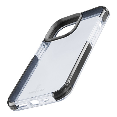 Cellularline Tetra Force Strong Guard - iPhone 13 Pro Custodia flessibile ultra-protettiva, anti-shock con tecnologia antibatterica Microban integrata Nero