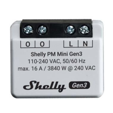Shelly PM Mini Gen3 interruttore elettrico Interruttore intelligente 1P Grigio