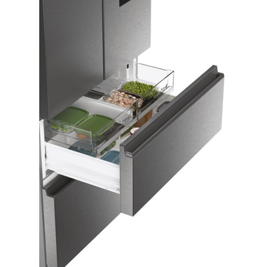 Haier FD 83 Serie 7 HFW7819EWMP frigorifero side-by-side Libera  installazione 537 L E Platino, Acciaio inossidabile