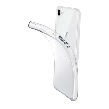 Cellularline Fine - iPhone SE (2022) / SE (2020) / 8 / 7 Cover in gomma morbida ultra sottile e trasparente