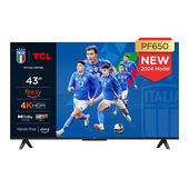 tcl serie pf650 smart tv ultra hd 4k 43" 43pf650, dolby vision - atmos, airplay 2, fire tv