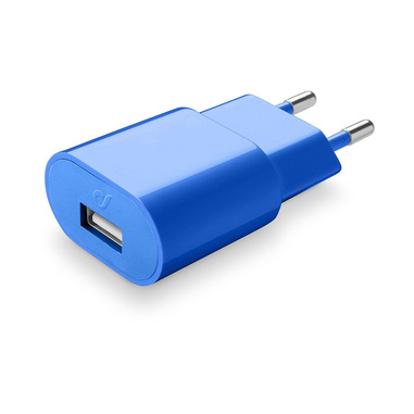 Cellularline USB Charger Fast Charge #Stylecolor - Universal Caricabatterie da rete veloce 10W colorato Blu