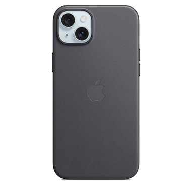 apple custodia magsafe in tessuto finewoven per iphone 15 plus - nero