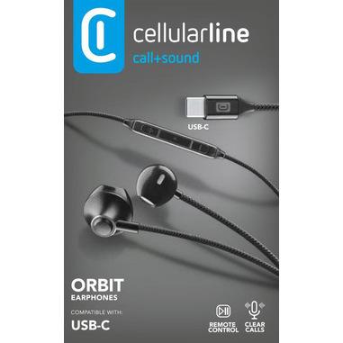 Cellularline ORBIT Auricolare a capsula con microfono, remote control e connettore USB-C