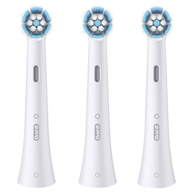 Oral-B Testine di Ricambio iO Gentle Care, testine rotonde originali, setole angolate per una rimozione più profonda della placca, testina più morbida, adatte a gengive sensibili, 3