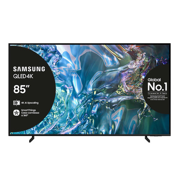 Samsung Q60D TV QLED 4K 85” QE85Q60DAUXZT Smart TV Wi-Fi Titan Gray 2024, Quantum Processor Lite 4K, 4K Upscaling, AirSlim Design, OTS Lite