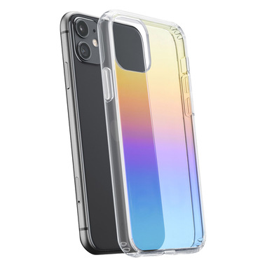 Cellularline Prisma - iPhone 11 Custodia semi-trasparente con effetto iridescente Trasparente