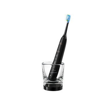 Philips DiamondClean 9000 Sonicare Spazzolino Elettrico Sonico Nero con App, con custodia da viaggio HX9913/18