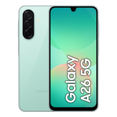 samsung galaxy a26 5g, smartphone con funzioni intelligenti, display super amoled 6.7”, 6gb ram, 128gb, batteria 5.000 mah, memoria espandibile, mint