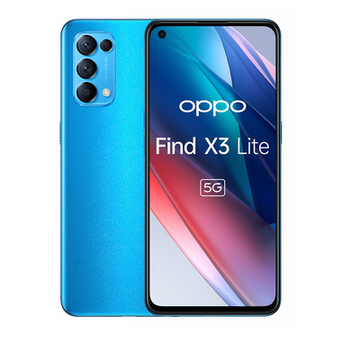 OPPO Find X3 Lite Smartphone 5G, Qualcomm 765G, Display 6.43'' FHD+AMOLED, 4 Fotocamere 64MP, RAM 8GB ESPANDIBILE FINO A 13GB+ROM 128GB, 4400mAh, Dual Sim, [Versione Italiana], Colore Astral Blue