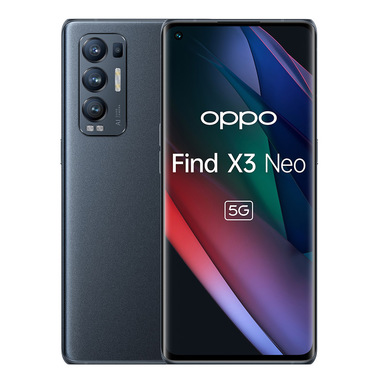OPPO Find X3 Neo Smartphone 5G, Qualcomm865, Display 6.55''FHD+AMOLED, 4 Fotocamere 50MP, RAM 12GB ESPANDIBILE FINO A 19GB+ROM 256GB, 4500mAh, WiFi 6, Dual Sim, [Versione Italiana], Colore Starlight Black