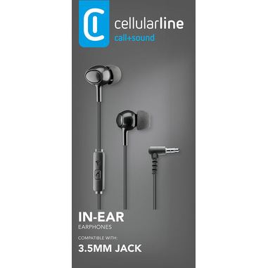 Cellularline VOICE IN-EAR Auricolari in-ear con microfono, tasto di risposta e connettore Jack 3.5mm