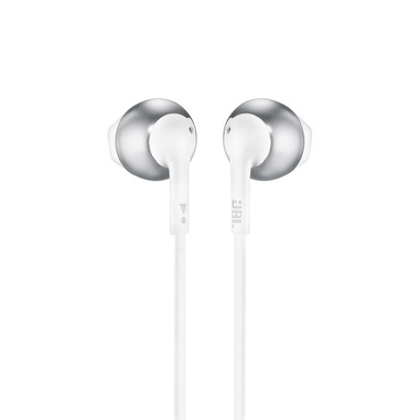 JBL Tune 205 Auricolare Cablato In-ear Musica e Chiamate Cromo, Bianco