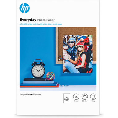 HP Confezione da 25 fogli carta fotografica lucida Everyday A4/210 x 297 mm