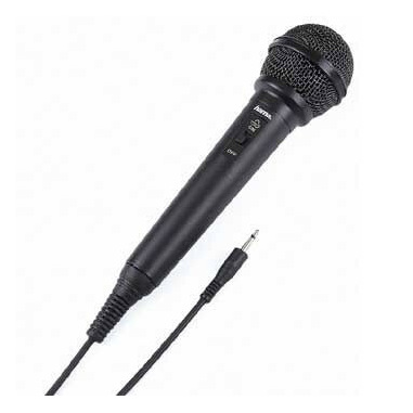 Hama Microfono Dynamic "DM-20", omnidirezionale, mono, connettore Jack 3,5 mm e adattatore 6,35 mm, cavo da 2,5 mt