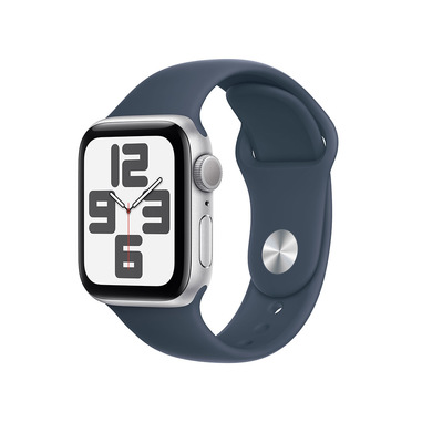Apple Watch SE GPS Cassa 40mm in Alluminio Argento con Cinturino Sport Blu Tempesta - S/M