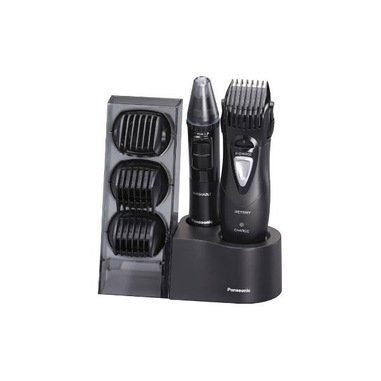 Panasonic ER-GY10, Kit multigrooming per barba, capelli e corpo, 4 pettini accessori, Wet&Dry, Nero/Silver