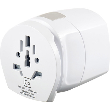 Go Travel 636 UK-Worldwide Adaptor adattatore per presa di corrente Universale Grigio, Bianco