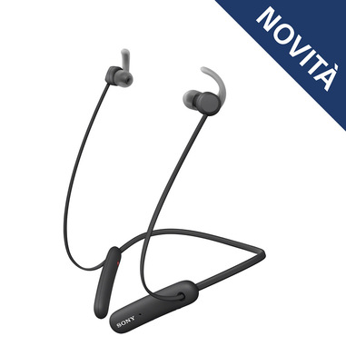 Sony WI SP510 - Cuffie Bluetooth senza fili, in ear, con microfono integrato, waterproof (IPX5) e autonomia fino a 15 ore, (Nero)