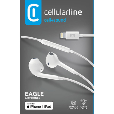 Cellularline EAGLE Auricolare a filo compatibile con iPhone dotato di ingresso Lightning MFI